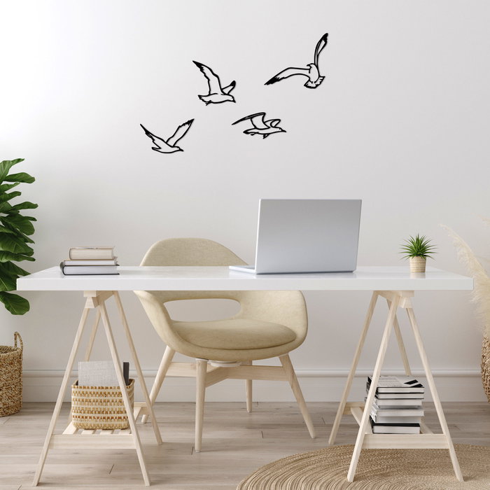 Wallity Birds Sorty - 443 Escultura de Pared de Metal Negra